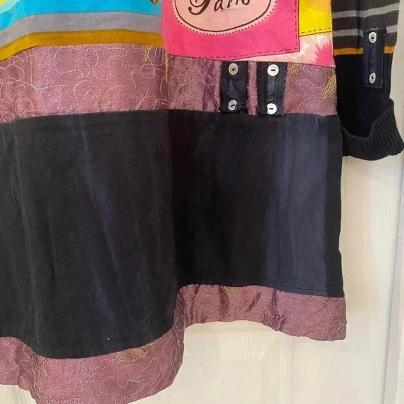 Savage Culture Womens Patchwork Cowl Neck Dress Size XL Pockets Art To Wear - Picture 10 of 14